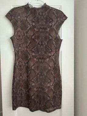 Snake Print Mini Dress; Size Small